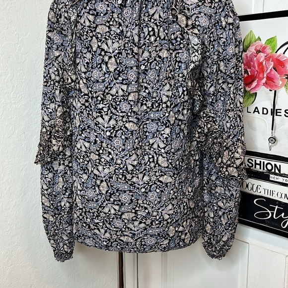 Intermix Maura Ruffled Floral Paisley Blouse Size S - Picture 7 of 9